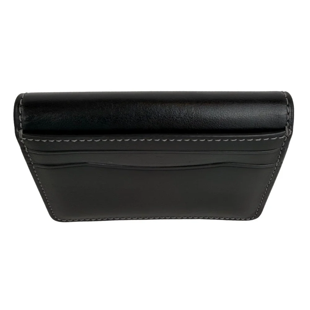 Coach Bandit Wallet Black Luxe Refined Calf Leather Silver Tone 4